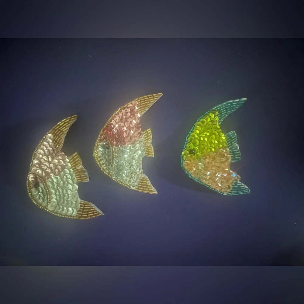 3 Colorful Sequin Fish Appliqués